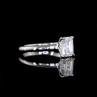 14K White Gold 10.46 Carat Emerald Cut Lab Diamond Hidden Halo Ring with 79 Brilliant Cut Diamonds - GIA Certified F VS2 - Covaloro Fine Jewelry