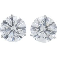 14K White Gold 10 Carat Lab Grown Diamond Stud Earrings - 5.00 Carat Each Diamond Weight