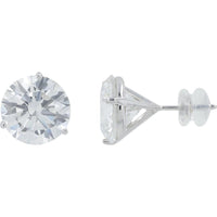 14K White Gold 10 Carat Lab Grown Diamond Stud Earrings - 5.00 Carat Each Diamond Weight