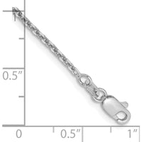 14K White Gold 10" Diamond-Cut Cable Anklet with Lobster Clasp by Oro Pregiato
