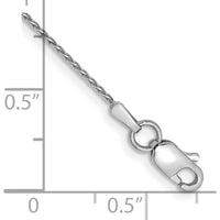 14K White Gold 10" Diamond-Cut Parisian Wheat Anklet with Lobster Clasp by Oro Pregiato