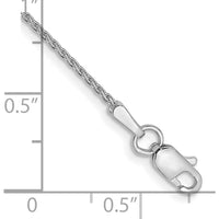 14K White Gold 10" Diamond-Cut Parisian Wheat Anklet with Lobster Clasp by Oro Pregiato