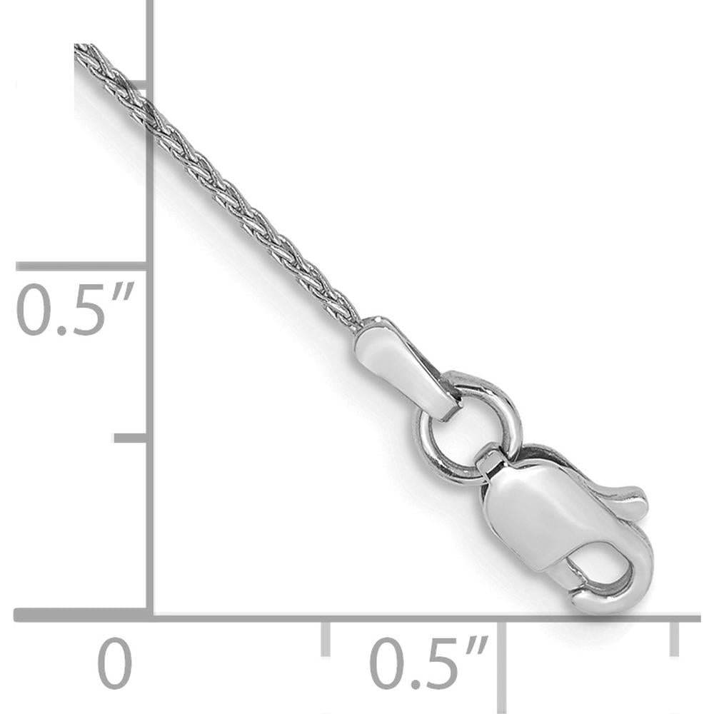 14K White Gold 10" Parisian Wheat Anklet with Lobster Clasp by Oro Pregiato