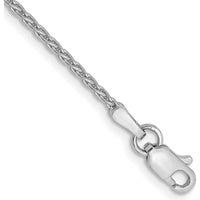 14K White Gold 10" Parisian Wheat Anklet with Lobster Clasp by Oro Pregiato