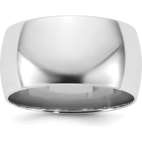 14K White Gold 10mm Comfort Fit Domed Wedding Band - Polished Finish by 0