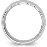 14K White Gold 10mm Comfort Fit Domed Wedding Band - Rhodium Plated by 0