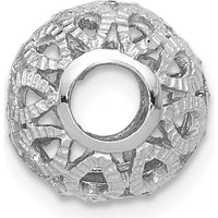 14K White Gold 10mm Diamond-Cut Filigree Ball Pendant with Rhodium Plating by 0