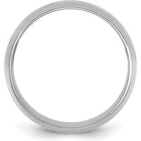 14K White Gold 10mm Domed Comfort Fit Wedding Band with Rhodium Plating by 0