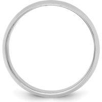 14K White Gold 10mm Domed Polished Half Round Wedding Band - Engravable, Unisex Size 6 by Luciano & Cie