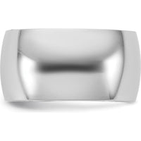 14K White Gold 10mm Domed Polished Half Round Wedding Band - Engravable, Unisex Size 6 by Luciano & Cie