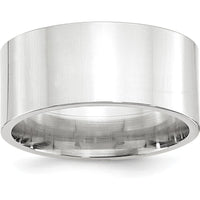 14K White Gold 10mm Flat Comfort Fit Wedding Band - Size 13.5, Engravable, Polished Finish by Luciano & Cie