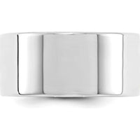 14K White Gold 10mm Lightweight Flat Wedding Band - Size 6.5-6.75 by Luciano & Cie