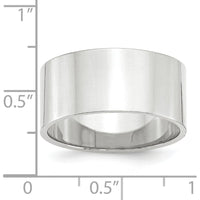 14K White Gold 10mm Lightweight Flat Wedding Band - Size 6.5-6.75 by Luciano & Cie