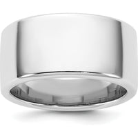 14K White Gold 10mm Polished European Comfort Fit Band - Engravable Wedding Band by 0