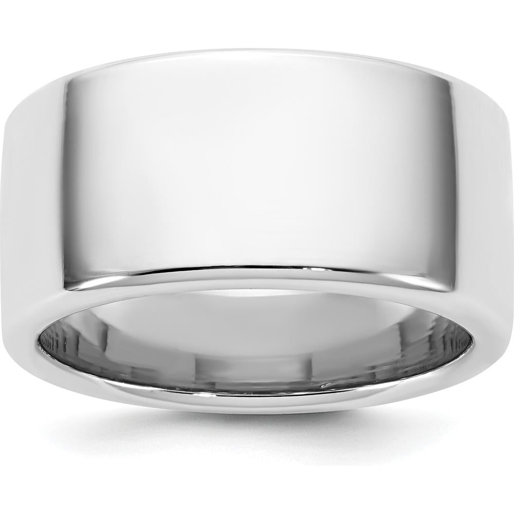 14K White Gold 10mm Polished European Comfort Fit Band - Engravable Wedding Band by 0