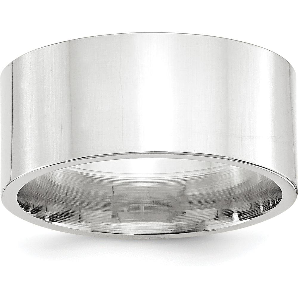 14K White Gold 10mm Standard Weight Flat Comfort Fit Wedding Band - Size 11.5 by Luciano & Cie