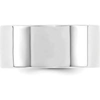14K White Gold 10mm Standard Weight Flat Comfort Fit Wedding Band - Size 11.5 by Luciano & Cie