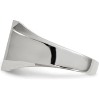 14K White Gold 11.0x11.0mm Satin Finish Men's Signet Ring with Rhodium Plating by 0