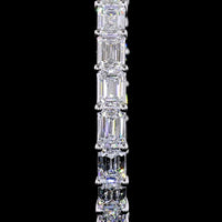 14K White Gold 11.56 Carat Emerald Cut Lab Diamond East-West Hoop Earrings with E-F VS Clarity - 34 Stones Total - Covaloro Fine Jewelry