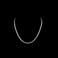 14K White Gold 115-Stone Tennis Necklace with Bezel-Set Round Lab Diamonds - 6.78 Carats Total Diamond Weight - Covaloro Fine Jewelry