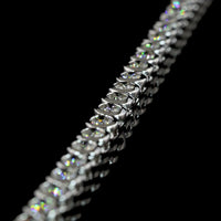 14K White Gold 115-Stone Tennis Necklace with Bezel-Set Round Lab Diamonds - 6.78 Carats Total Diamond Weight - Covaloro Fine Jewelry
