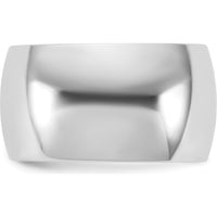 14K White Gold 11mm Domed Wedding Band with Polished Finish - Engravable, Unisex by Luciano & Cie