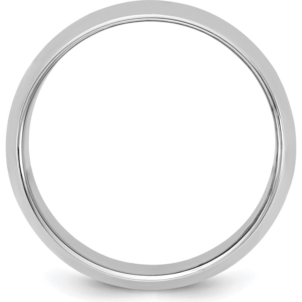14K White Gold 11mm Half-Round Domed Wedding Band - Polished and Engravable by Luciano & Cie