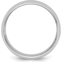14K White Gold 11mm Half Round Polished Wedding Band - Solid Domed Profile by Luciano & Cie