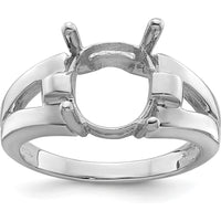 14K White Gold 11x9mm Oval Gemstone Ring Mounting with Tapered Band by Monteluci Fine Jewelry