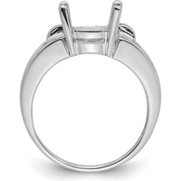 14K White Gold 11x9mm Oval Gemstone Ring Mounting with Tapered Band by Monteluci Fine Jewelry