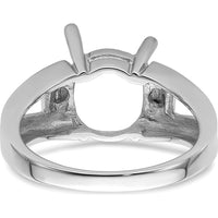 14K White Gold 11x9mm Oval Gemstone Ring Mounting with Tapered Band by Monteluci Fine Jewelry