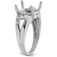14K White Gold 11x9mm Oval Gemstone Ring Mounting with Tapered Band by Monteluci Fine Jewelry