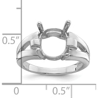 14K White Gold 11x9mm Oval Gemstone Ring Mounting with Tapered Band by Monteluci Fine Jewelry