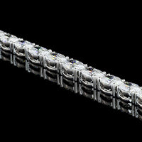 14K White Gold 12.56 Carat Riviera Necklace with East-West Set Oval Lab Diamonds in E-F Color and VS1 Clarity - Covaloro Fine Jewelry