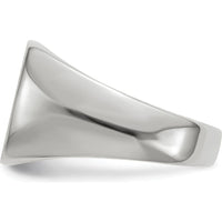 14K White Gold 12.5mm Open Back Signet Ring with Satin Finish and Tapered Band by 0