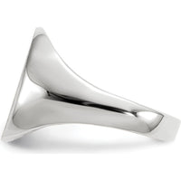 14K White Gold 12.5x13.5mm Closed Back Signet Ring with Satin Finish by 0