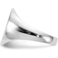 14K White Gold 12.5x15mm Polished & Brushed Signet Ring for Men - Engravable, Sizable, Rhodium-Plated by 0