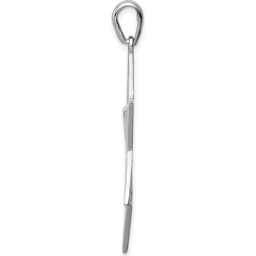 14K White Gold 12 Tribes Star of David Pendant - Rhodium-Plated 45mm Length by Oro Pregiato