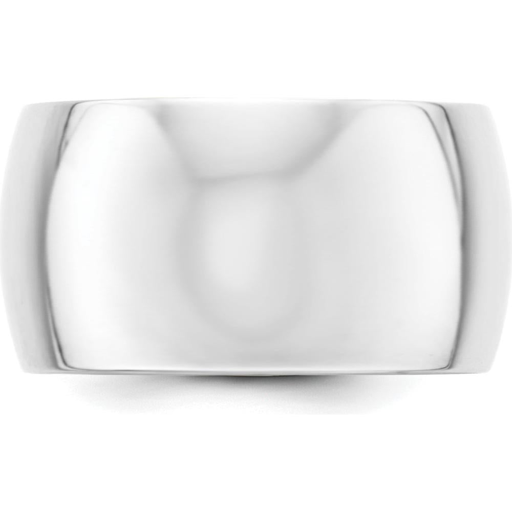 14K White Gold 12mm Half-Round Wedding Band - Size 11 by Luciano & Cie