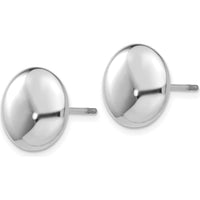 14K White Gold 12mm Polished Button Post Earrings - Timeless Elegance by Oro Pregiato