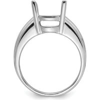 14K White Gold 12x10mm Oval Gemstone Ring Mounting with Polished Rhodium Finish by Monteluci Fine Jewelry