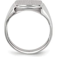 14K White Gold 13.0x15.0mm Men's Signet Ring with Satin and Polished Finish by 0
