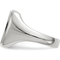 14K White Gold 13.0x15.0mm Men's Signet Ring with Satin and Polished Finish by 0