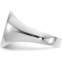 14K White Gold 13.0x15.5mm Open Back Signet Ring - Engravable, Rhodium Plated by 0