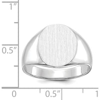 14K White Gold 13.0x15.5mm Open Back Signet Ring - Engravable, Rhodium Plated by 0
