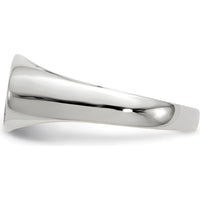 14K White Gold 13.5x7.5mm Satin & Polished Signet Ring - Engravable by 0