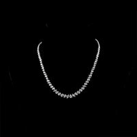 14K White Gold 13.89 Carats Mixed Shape Station Necklace with Pear, Oval, and Radiant Lab Diamonds - E-F Color VS1 Clarity - Covaloro Fine Jewelry