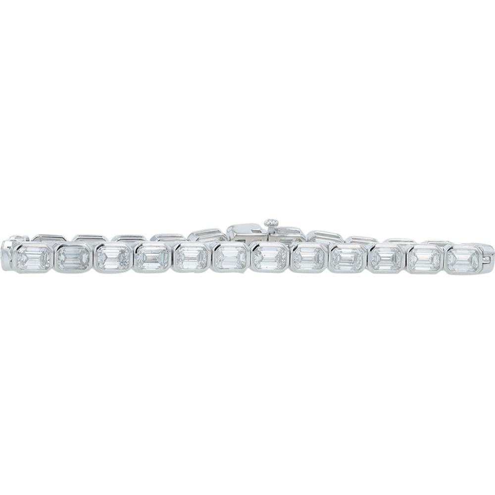 14K White Gold 13 Carats Lab Grown Diamond Tennis Bracelet