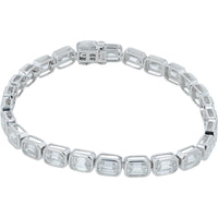 14K White Gold 13 Carats Lab Grown Diamond Tennis Bracelet