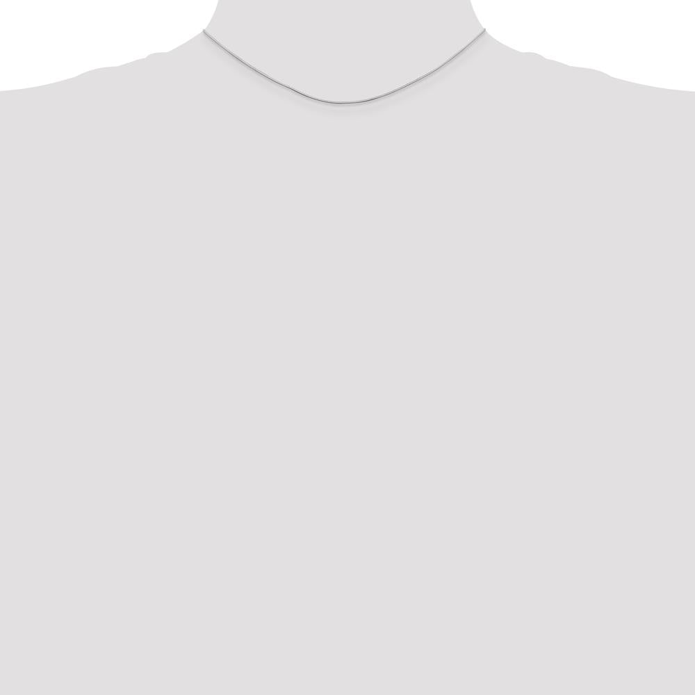 14K White Gold 14" 0.6mm Polished Octagonal Snake Chain with Lobster Clasp by Oro Pregiato